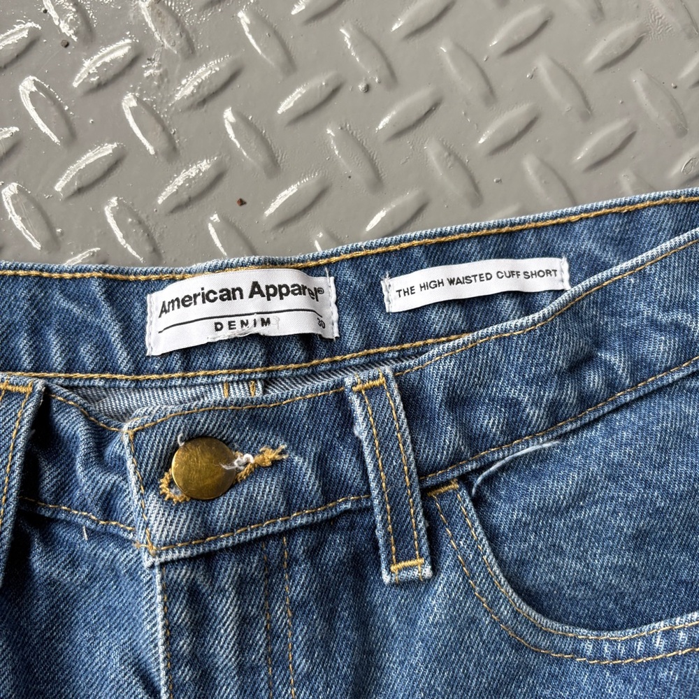 American Apparel High Waisted Cuff Shorts - Picture 2 of 3